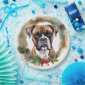 Boxer Weihnachtsmann Pappteller (Party)
