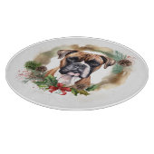 Boxer Weihnachtsmann Schneidebrett (Ecke)