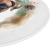 Boxer Weihnachtsmann Schneidebrett (Ecke)