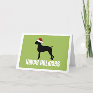 Boxer Weihnachtsmannmütze Feiertagskarte