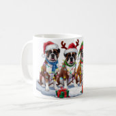 Boxer-Weihnachtsmannmütze will Weihnachtsbeleuchtu Kaffeetasse (Vorderseite Links)