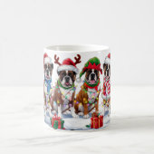 Boxer-Weihnachtsmannmütze will Weihnachtsbeleuchtu Kaffeetasse (Mittel)