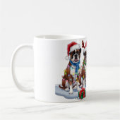 Boxer-Weihnachtsmannmütze will Weihnachtsbeleuchtu Kaffeetasse (Links)