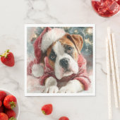 Boxer-Weihnachtspapier-Tischdecke Serviette (Beispiel)