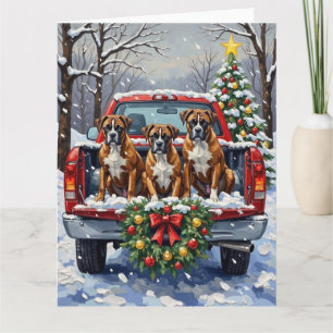 Boxer Weihnachtsroter LKW Urlaub Karte