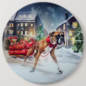 Boxer Weihnachtssaison Button (Vorderseite)