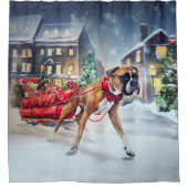 Boxer Weihnachtssaison Duschvorhang (Vorderseite)