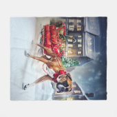 Boxer Weihnachtssaison Fleecedecke (Vorderseite (Horizontal))