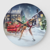 Boxer Weihnachtssaison Große Wanduhr (Vorderseite)