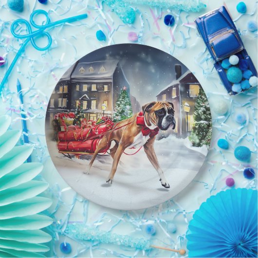 Boxer Weihnachtssaison Pappteller (Party)