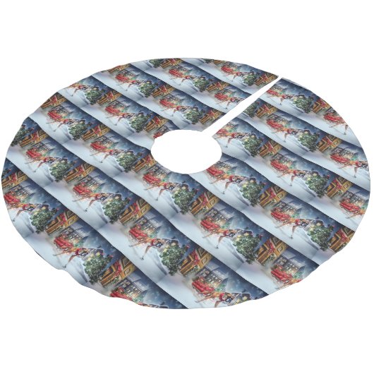 Boxer Weihnachtssaison Polyester Weihnachtsbaumdecke (Schrägansicht)