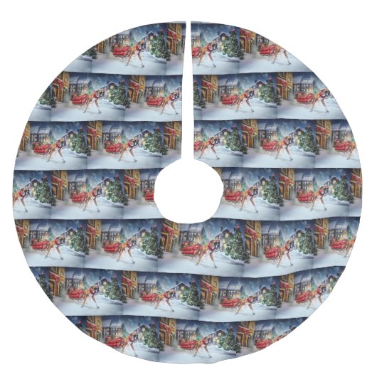 Boxer Weihnachtssaison Polyester Weihnachtsbaumdecke (Vorderseite)