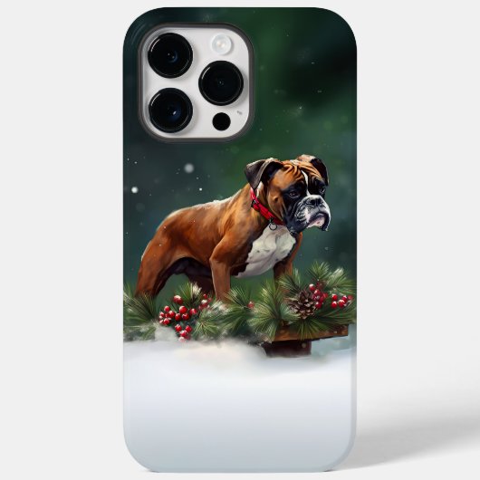 Boxer Weihnachtsschnee Winter Case-Mate iPhone Hülle (Rückseite)