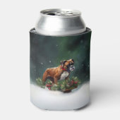 Boxer Weihnachtsschnee Winter Dosenkühler (Kanne Vorderseite)