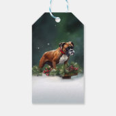 Boxer Weihnachtsschnee Winter Geschenkanhänger (Rückseite)