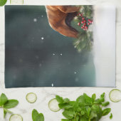 Boxer Weihnachtsschnee Winter Geschirrtuch (Gefaltet)