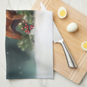 Boxer Weihnachtsschnee Winter Geschirrtuch (Viertel Falte)