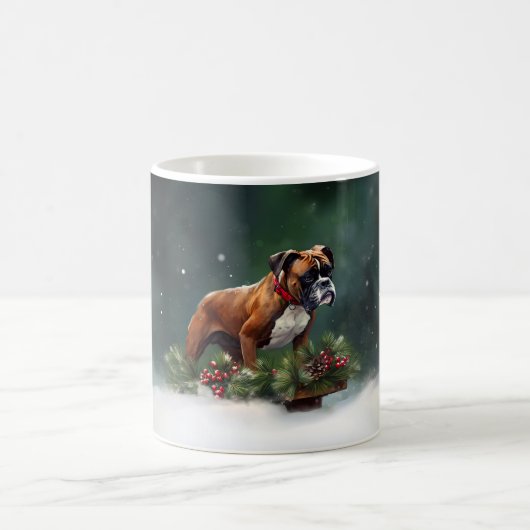 Boxer Weihnachtsschnee Winter Kaffeetasse (Mittel)
