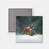 Boxer Weihnachtsschnee Winter Magnet (Vorderseite/Rückseite)