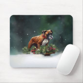 Boxer Weihnachtsschnee Winter Mousepad (Mit Mouse)