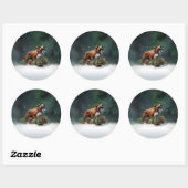 Boxer Weihnachtsschnee Winter Runder Aufkleber (Blatt)