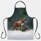 Boxer Weihnachtsschnee Winter Schürze (Vorderseite)