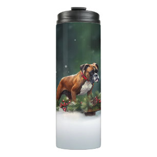 Boxer Weihnachtsschnee Winter Thermosbecher
