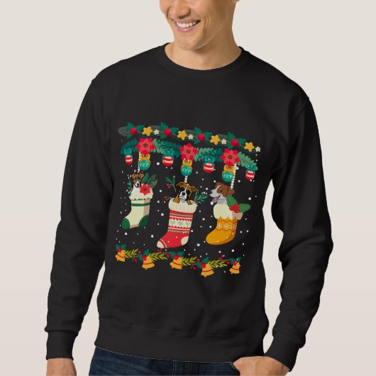 Boxer Weihnachtssocken X-Mas Lights Perfektes Gesc Sweatshirt (Vorderseite)