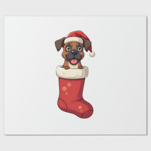 Boxer-Weihnachtsstrumpf Geschenkpapier