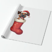 Boxer-Weihnachtsstrumpf Geschenkpapier (Ungerollt)