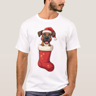 Boxer-Weihnachtsstrumpf T-Shirt