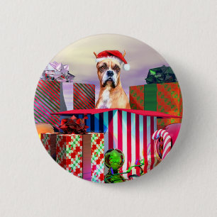 Boxer Weihnachtsüberraschung Button
