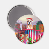 Boxer Weihnachtsüberraschung Magnet (Vorderseite/Rückseite)