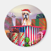Boxer Weihnachtsüberraschung Magnet (Vorne)