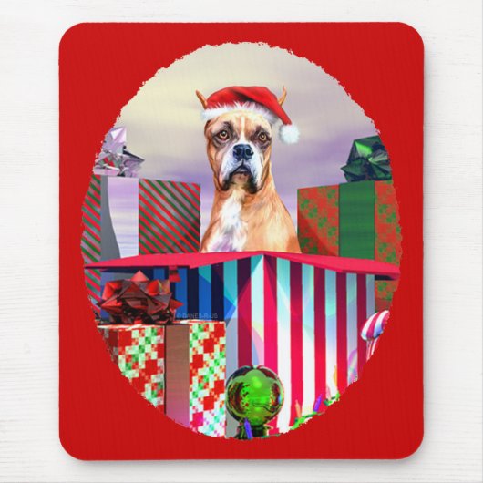 Boxer Weihnachtsüberraschung Mousepad (Vorne)