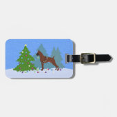 Boxer Weihnachtswald Gepäckanhänger (Vorderseite horizontal)