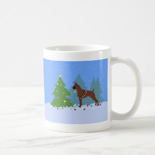 Boxer Weihnachtswald Kaffeetasse