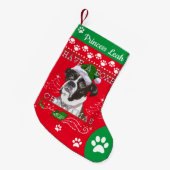 Boxer Weihnachtszeit-Strumpf - Boxer Dog Kleiner Weihnachtsstrumpf (Vorderansicht (hängend))