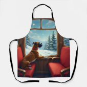 Boxer Weihnachtszugfahrt Malerei Schürze (Vorderseite)