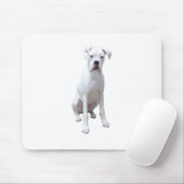 BOXER - Weißer Welpe.png Mousepad (Mit Mouse)