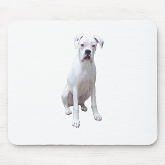 BOXER - Weißer Welpe.png Mousepad (Vorne)