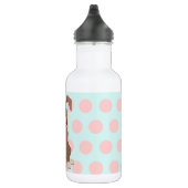 Boxer Welpe auf Pink Polka Dots Edelstahlflasche (Rechts)