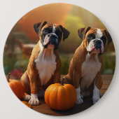 Boxer Welpe Autumn Delight Pumpkin Button (Vorderseite)