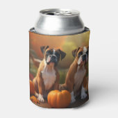 Boxer Welpe Autumn Delight Pumpkin Dosenkühler (Kanne Vorderseite)