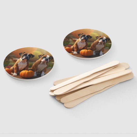 Boxer Welpe Autumn Delight Pumpkin Fächer (Non-assembled)