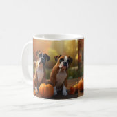 Boxer Welpe Autumn Delight Pumpkin Kaffeetasse (Vorderseite Links)