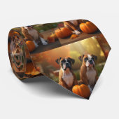 Boxer Welpe Autumn Delight Pumpkin Krawatte (Gerollt)