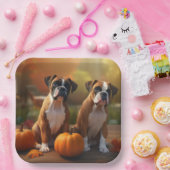 Boxer Welpe Autumn Delight Pumpkin Pappteller (Party)