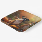 Boxer Welpe Autumn Delight Pumpkin Pappteller (Gewinkelt)