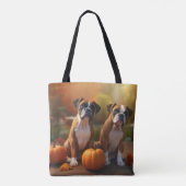 Boxer Welpe Autumn Delight Pumpkin Tasche (Rückseite)